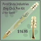 PSI Dog Click Pen-Gold